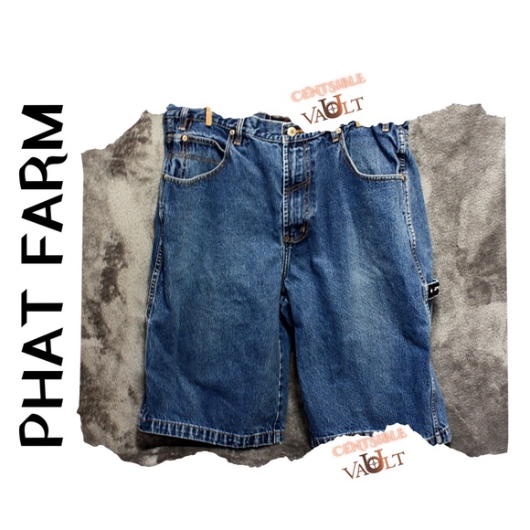 Phat Farm Other - NWOT ~ Men’s PHAT FARM Waist 36” Blue Jean Long Shorts